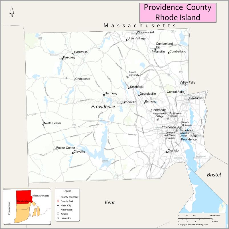 Map of Providence County, Rhode Island