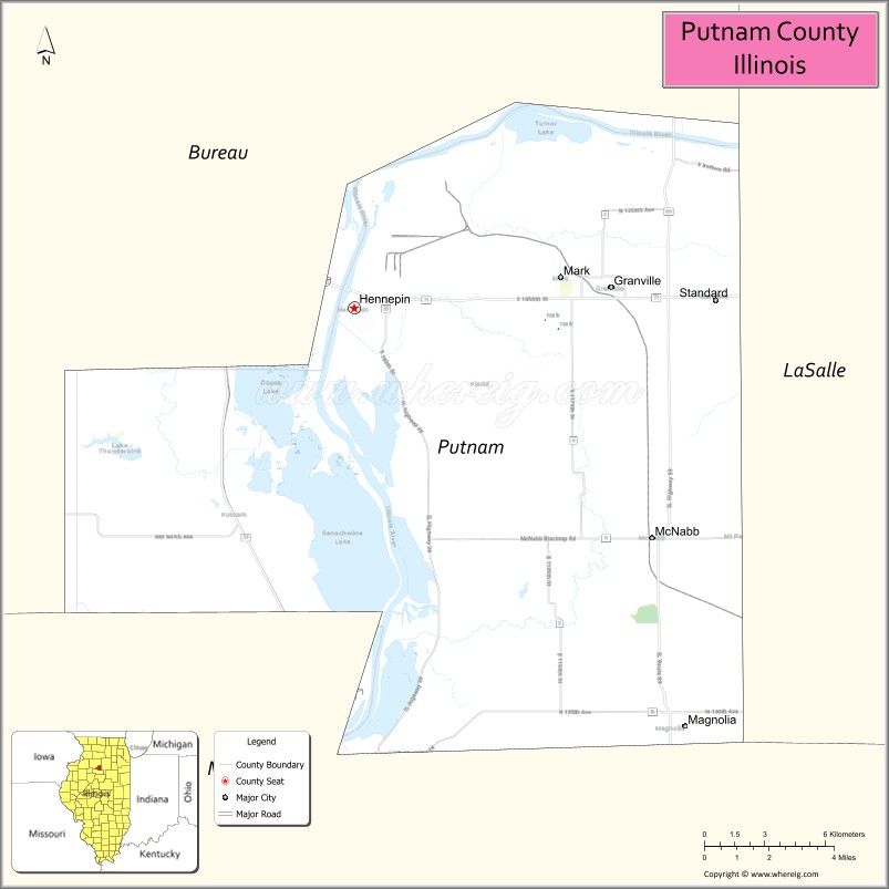 Map of Putnam County, Illinois