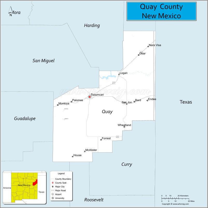 Map of Quay County, New Mexico