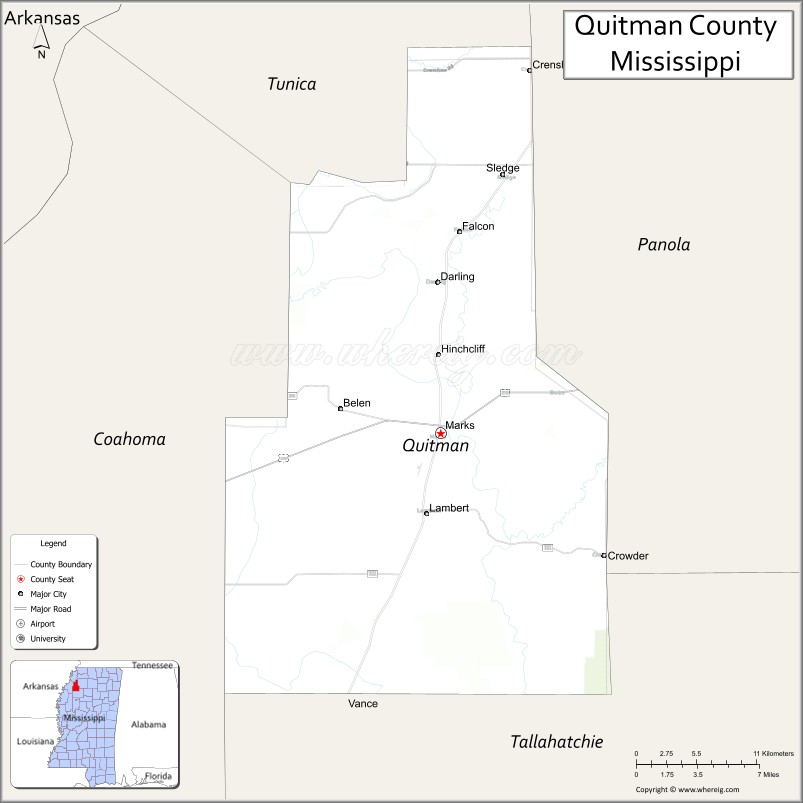 Map of Quitman County, Mississippi