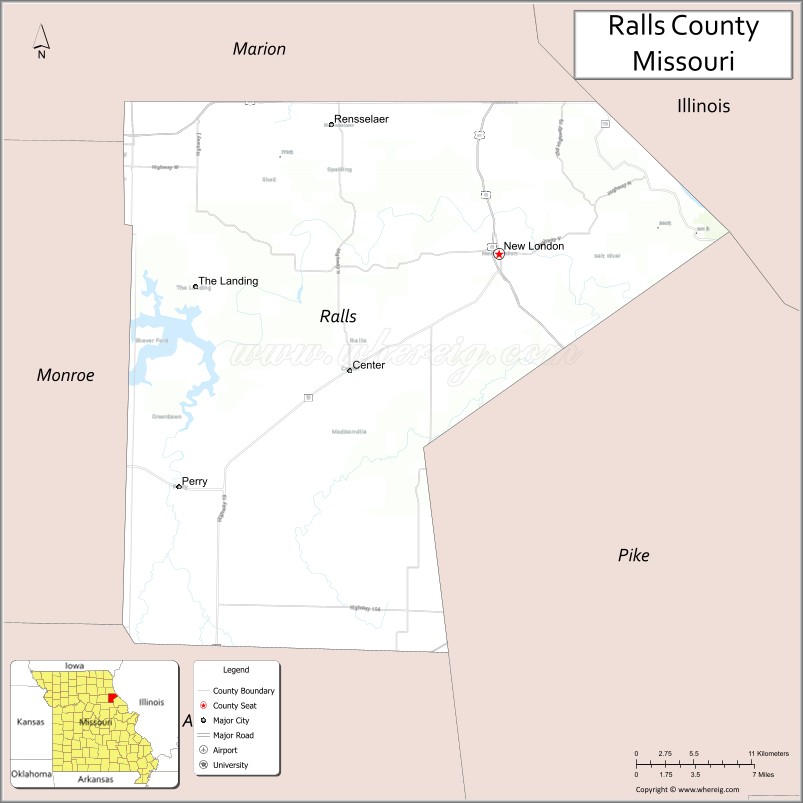 Map of Ralls County, Missouri
