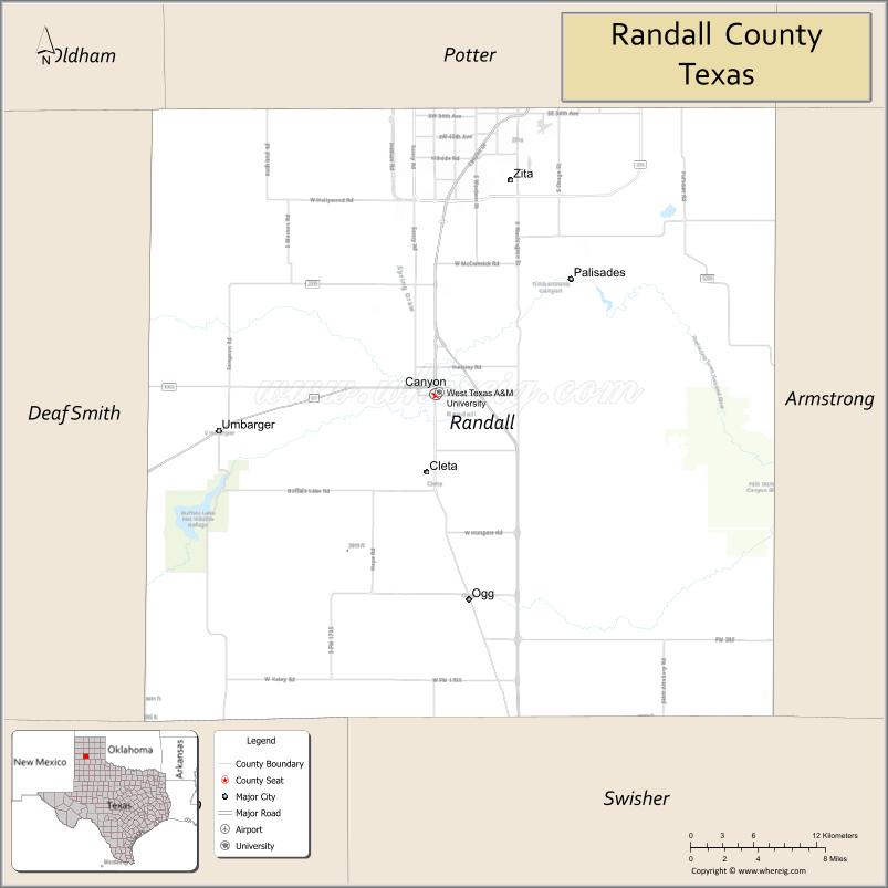Map of Randall County, Texas