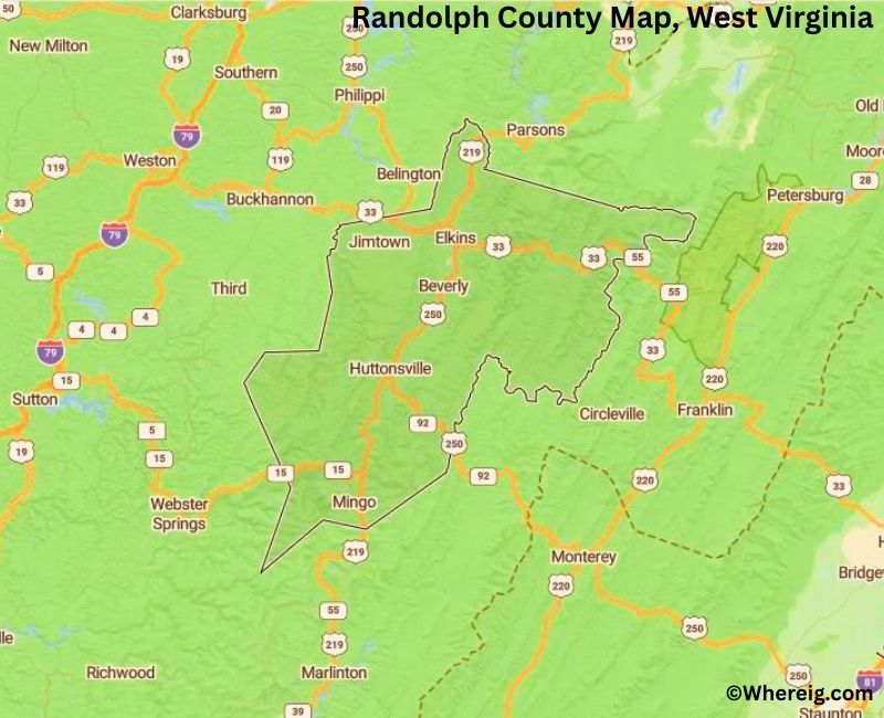 Map of Randolph County, West Virginia
