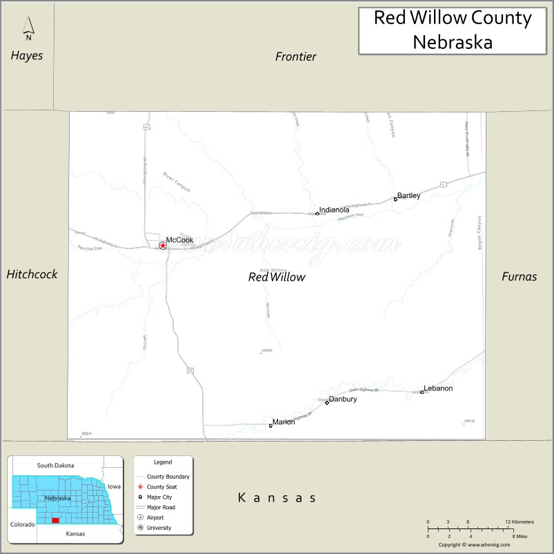Map of Red Willow County, Nebraska