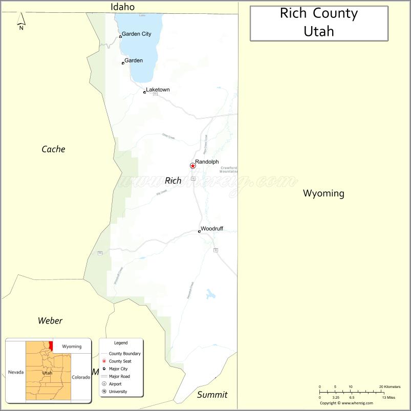 Map of Rich County, Utah