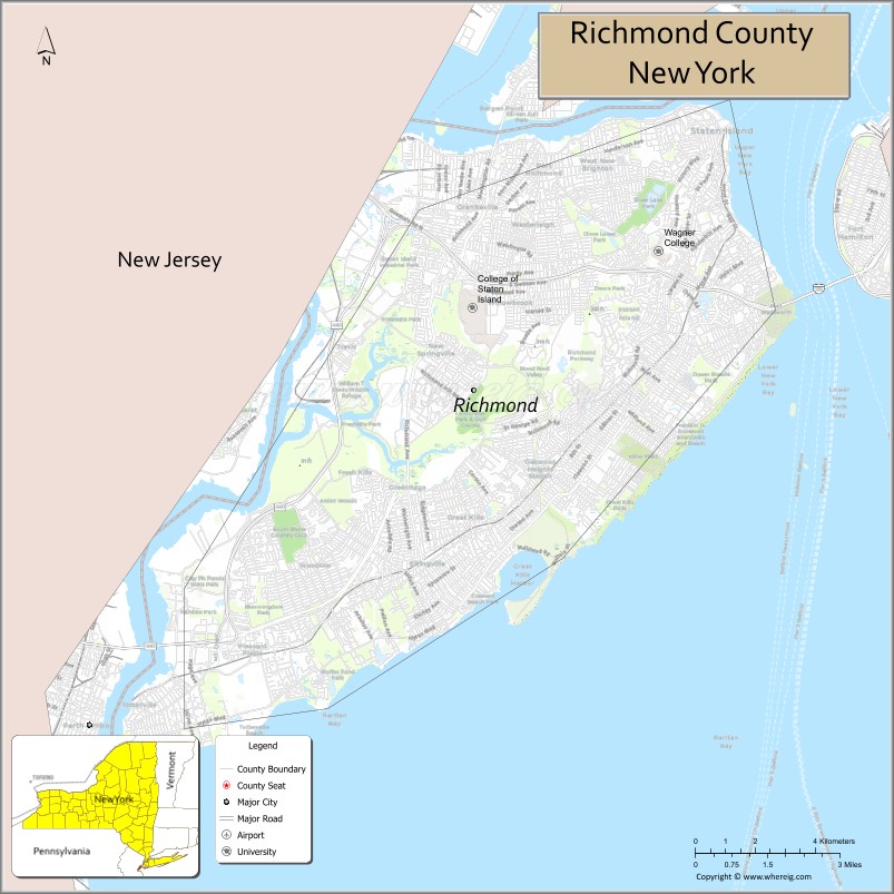 Map of Richmond County, New York