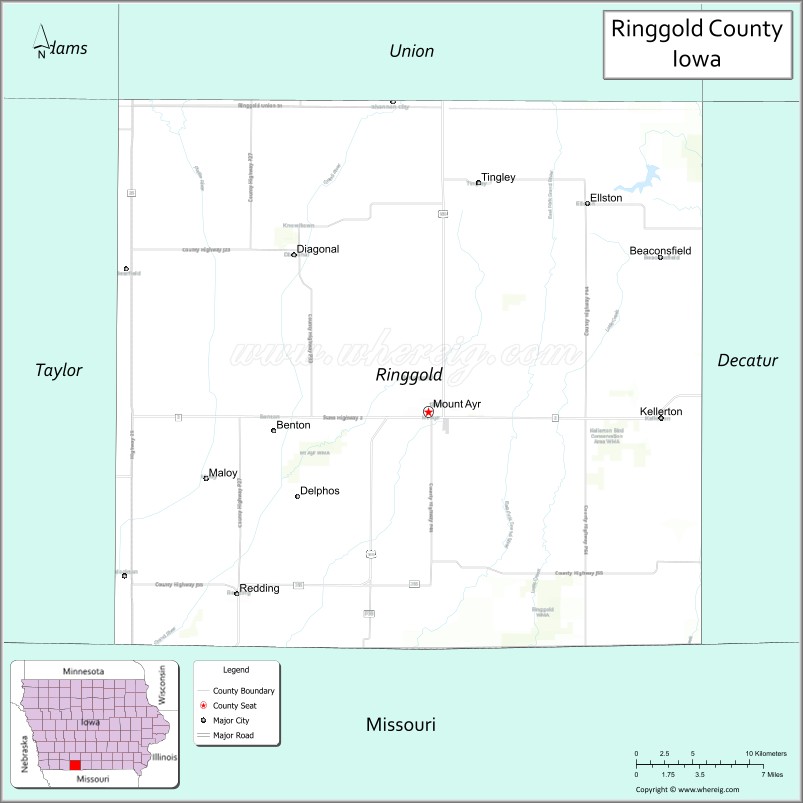 Map of Ringgold County, Iowa