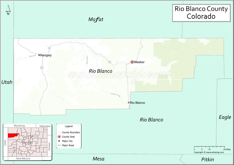Map of Rio Blanco County, Colorado