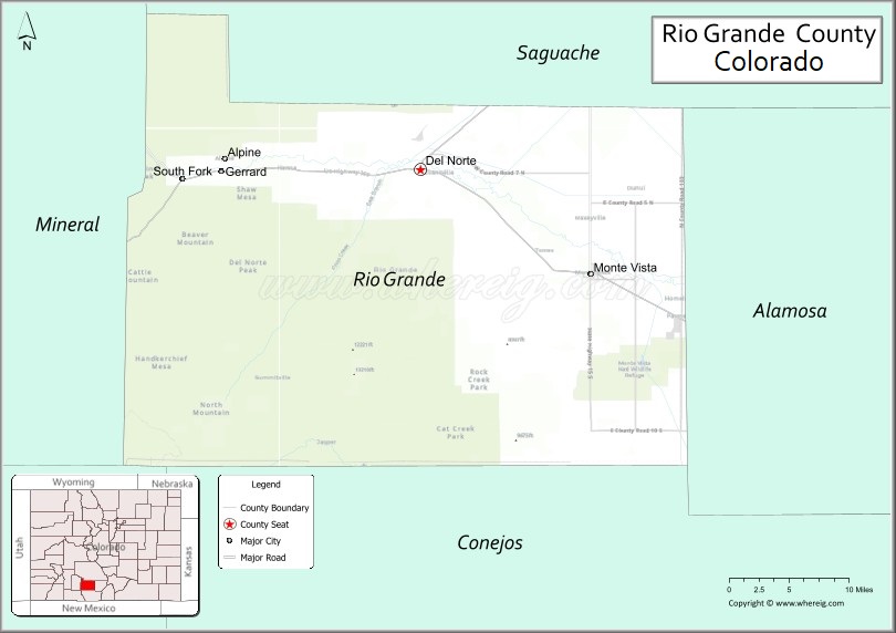 Map of Rio Grande County, Colorado