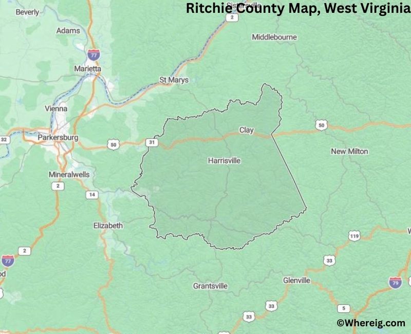 Map of Ritchie County, West Virginia