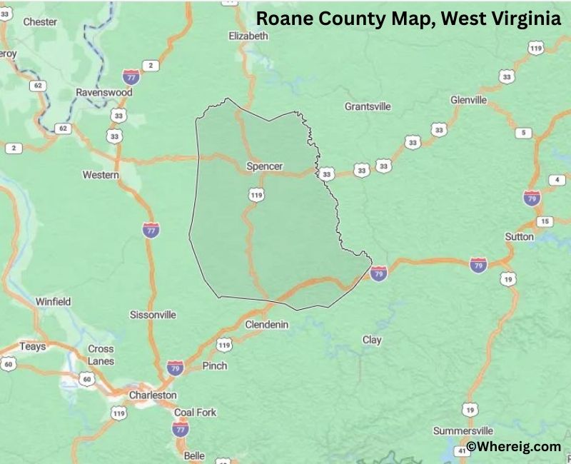 Map of Roane County, West Virginia