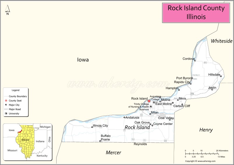 Map of Rock Island County, Illinois