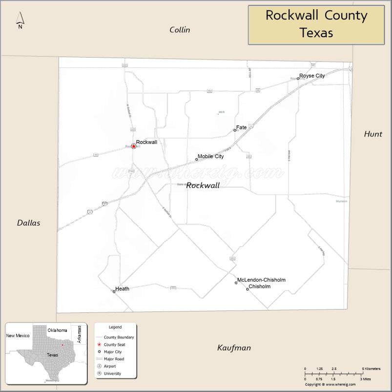 Map of Rockwall County, Texas