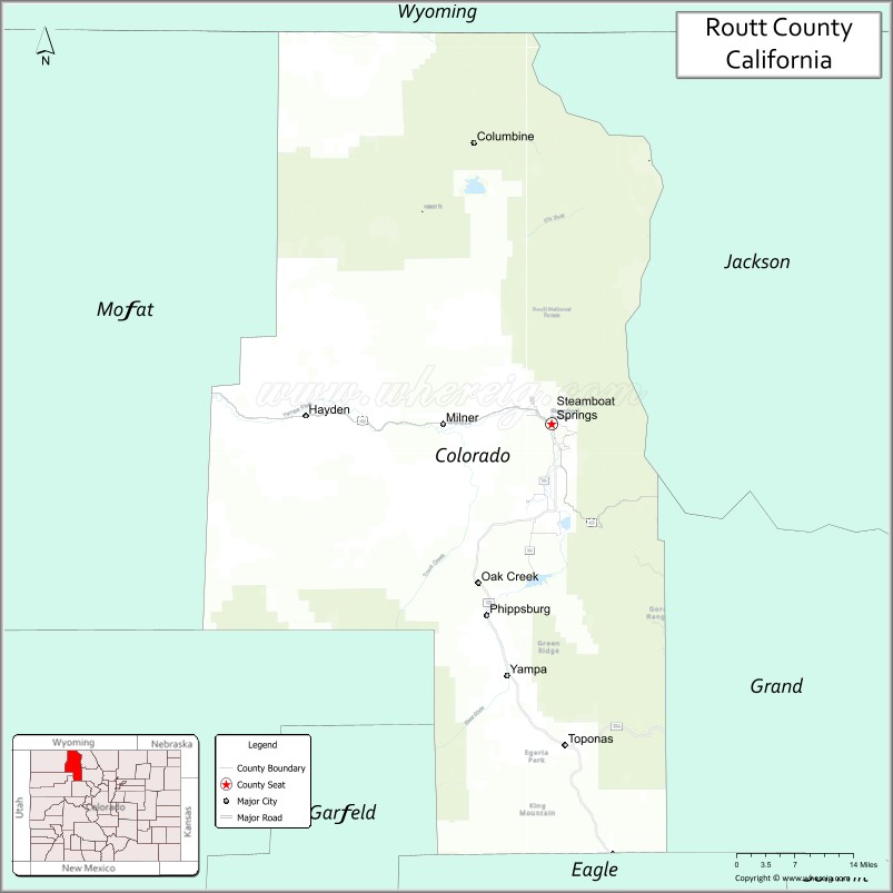 Map of Routt County, Colorado