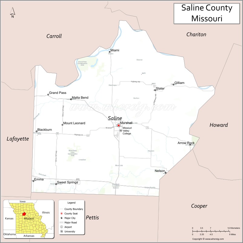 Map of Saline County, Missouri