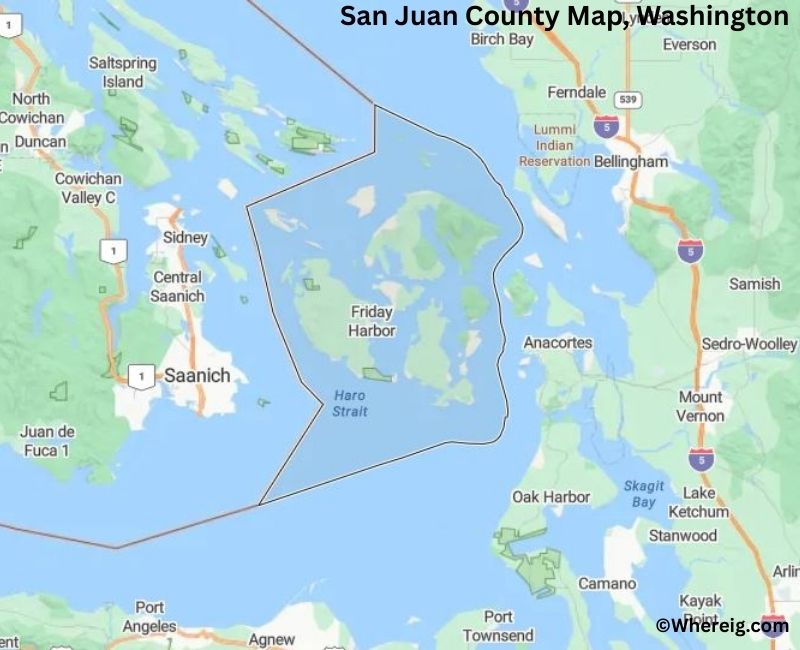Map of San Juan County, Washington