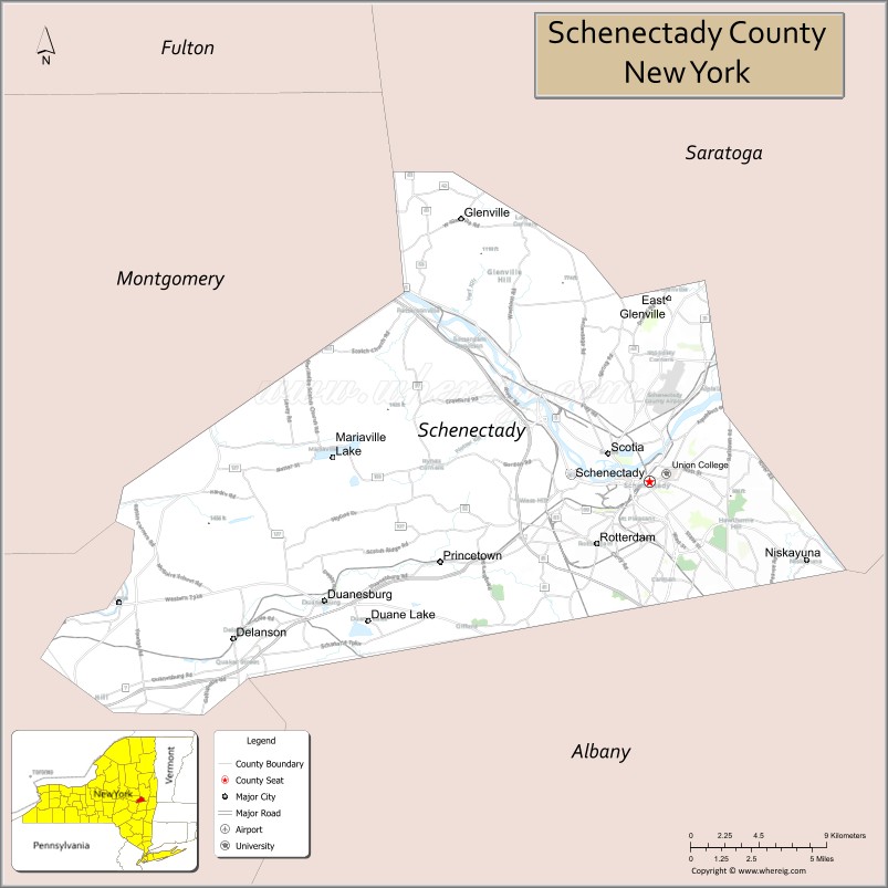 Map of Schenectady County, New York