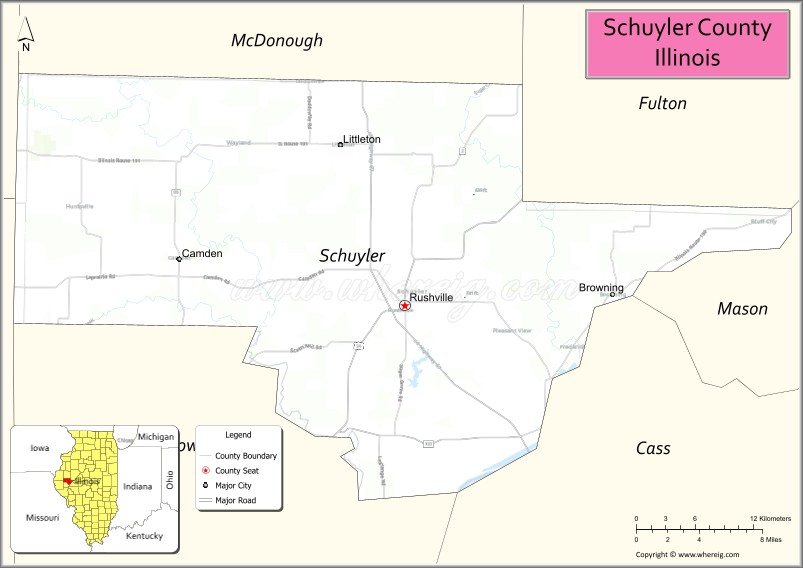 Map of Schuyler County, Illinois