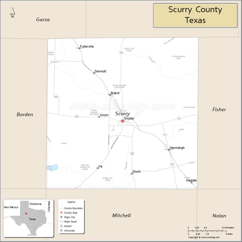 Map of Scurry County, Texas