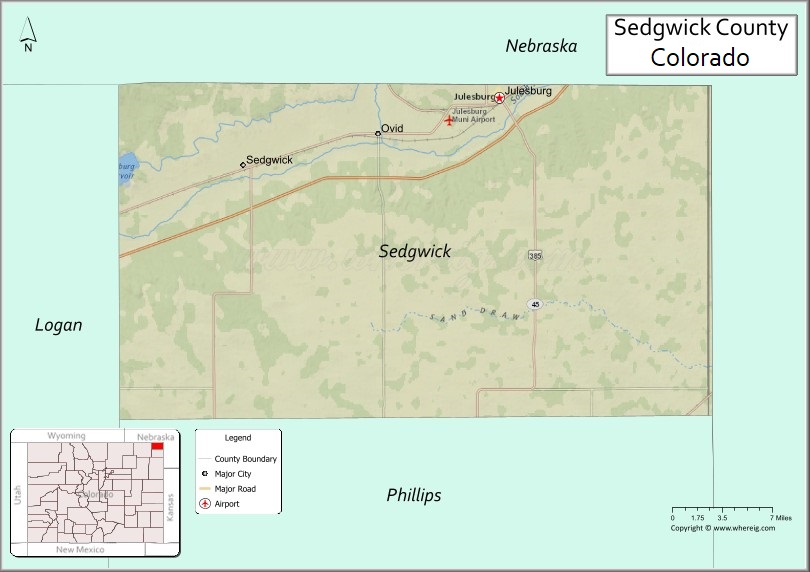 Map of Sedgwick County, Colorado