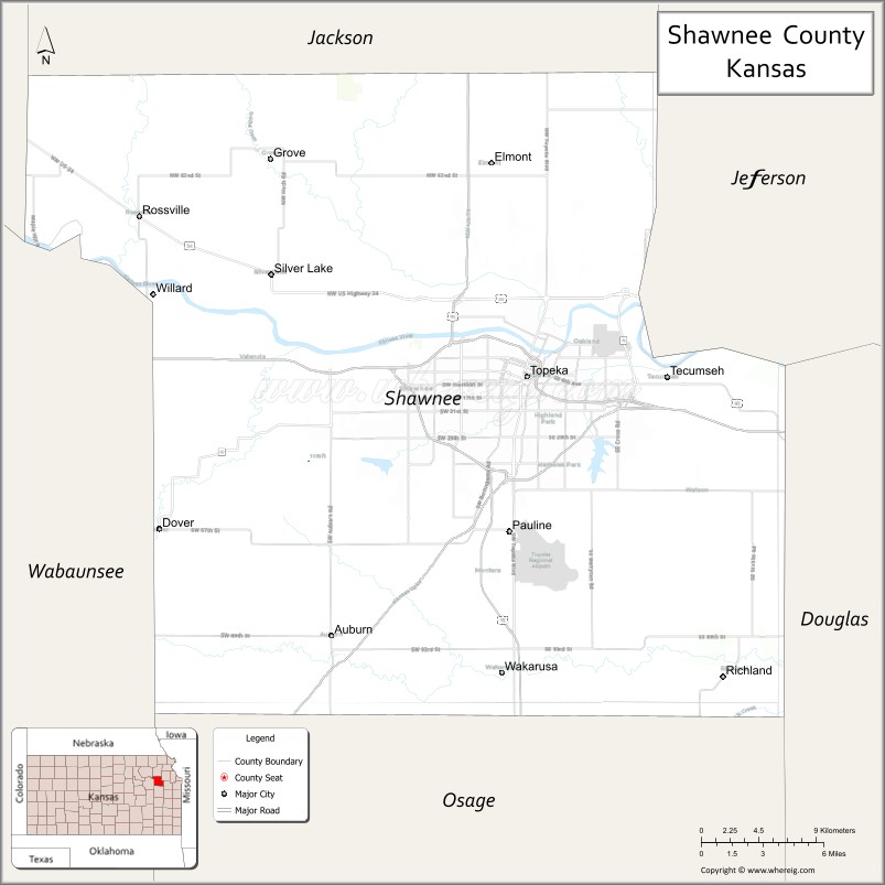 Map of Shawnee County, Kansas