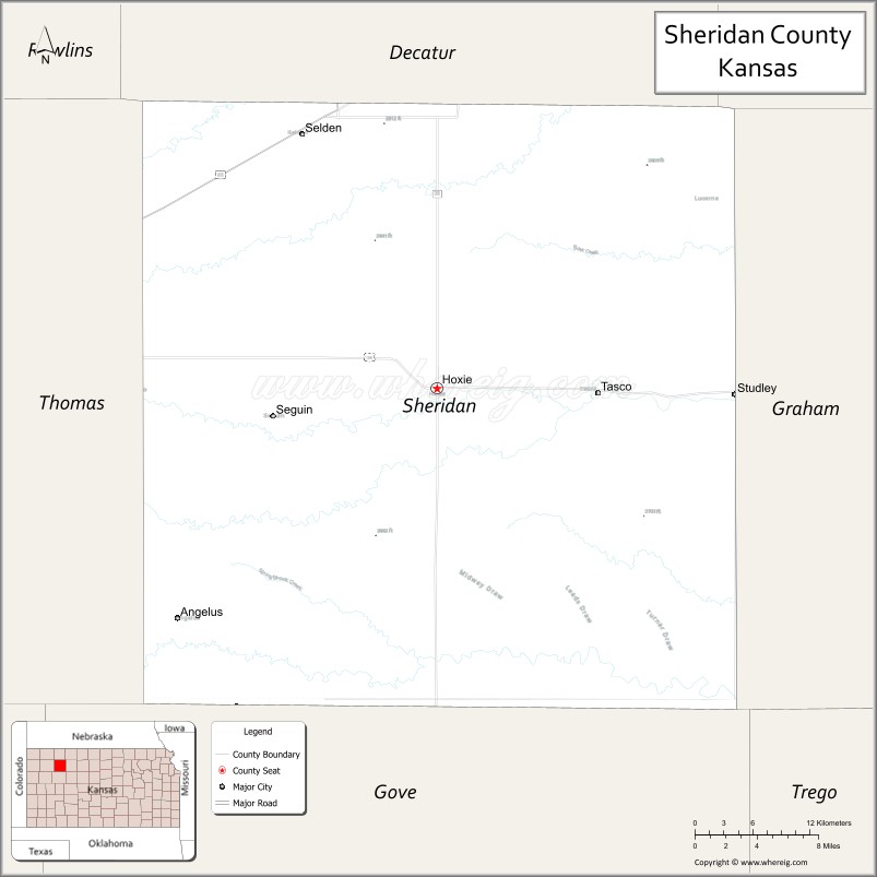 Map of Sheridan County, Kansas