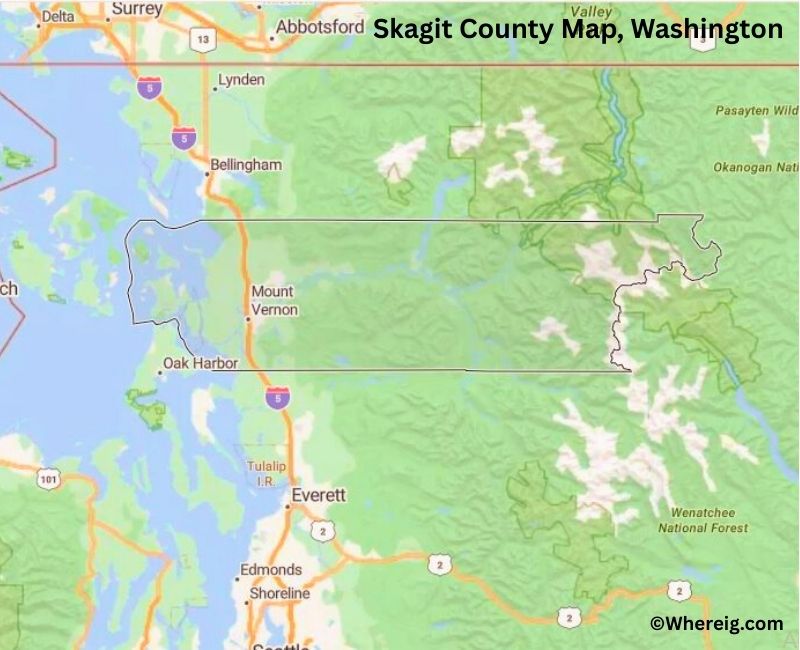 Map of Skagit County, Washington