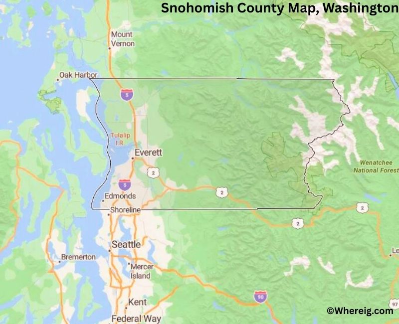 Map of Snohomish County, Washington