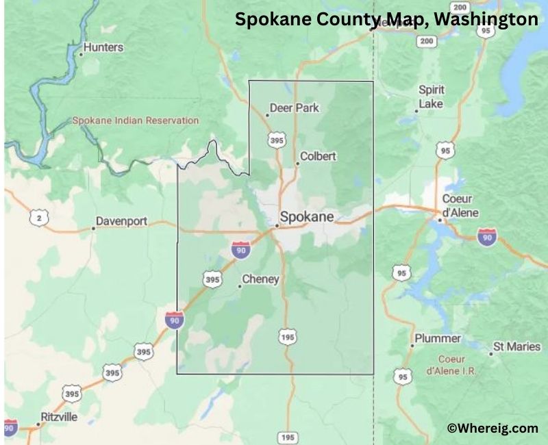 Map of Spokane County, Washington