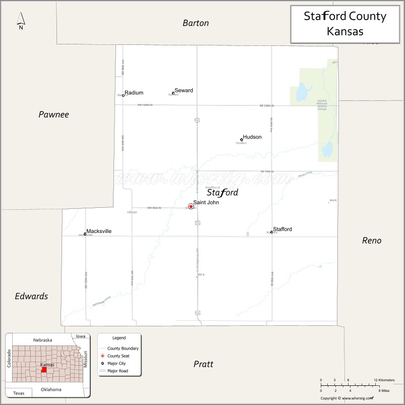 Map of Stafford County, Kansas