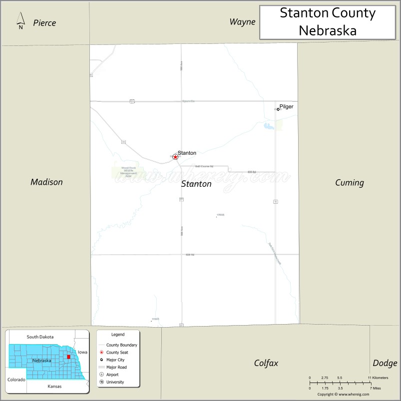 Map of Stanton County, Nebraska