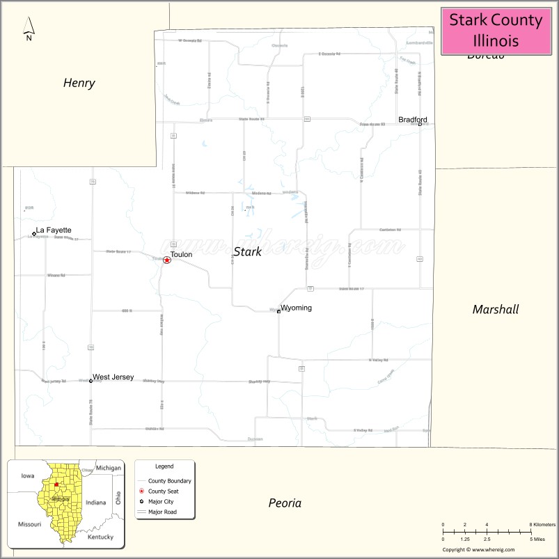 Stark County Map, Illinois
