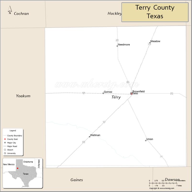 Map of Terry County, Texas