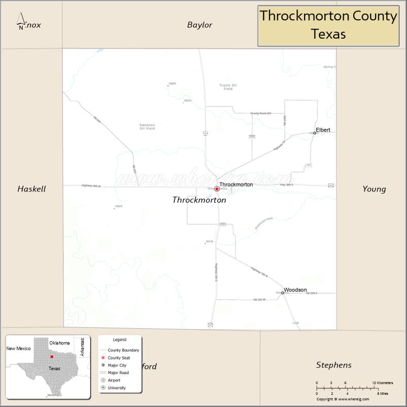 Map of Throckmorton County, Texas