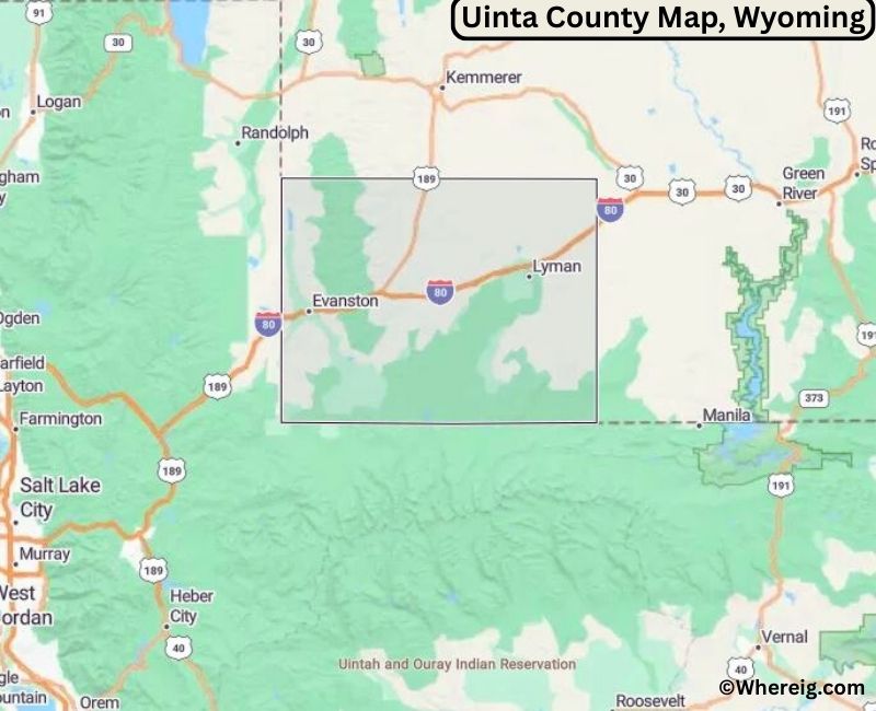 Map of Uinta County, Wyoming