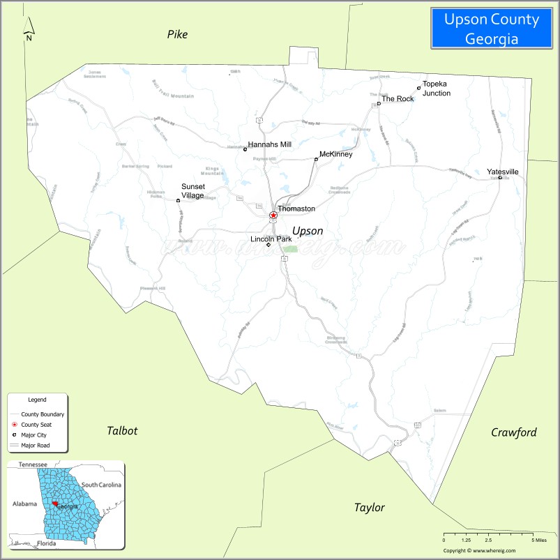 Map of Upson County, Georgia