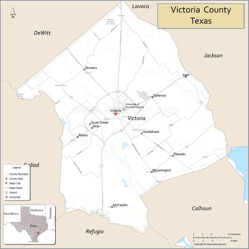 Map of Victoria County, Texas