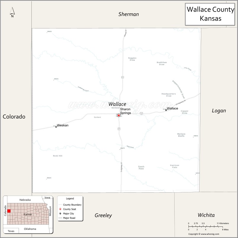 Map of Wallace County, Kansas