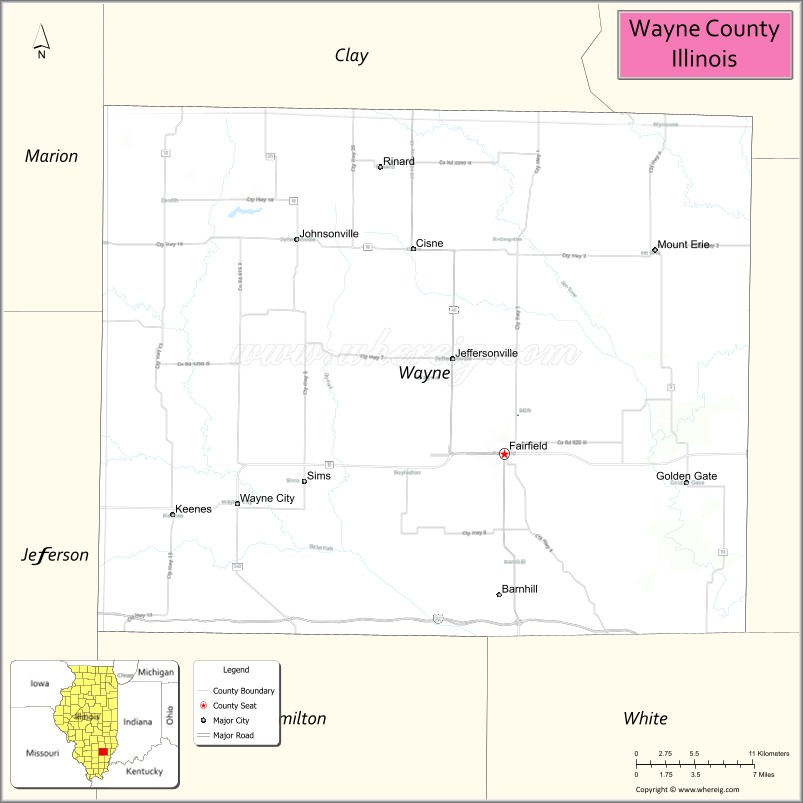 Map of Wayne County, Illinois
