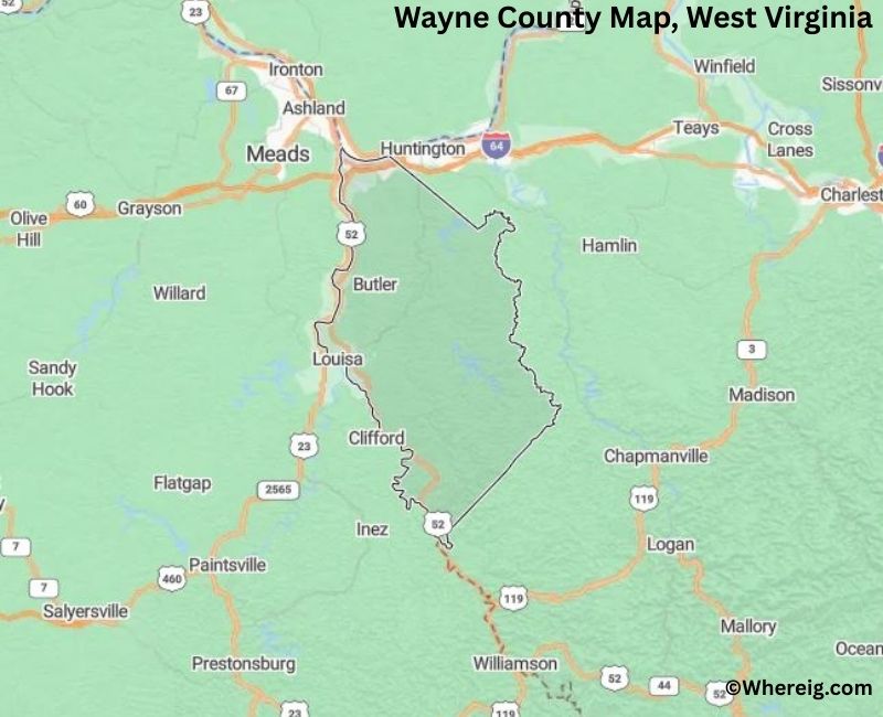 Map of Wayne County, West Virginia