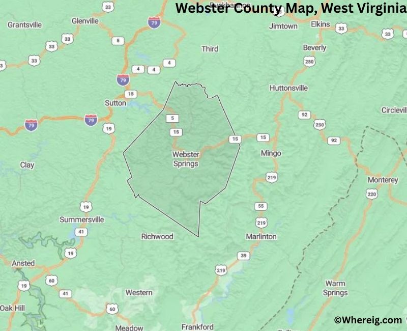 Map of Webster County, West Virginia