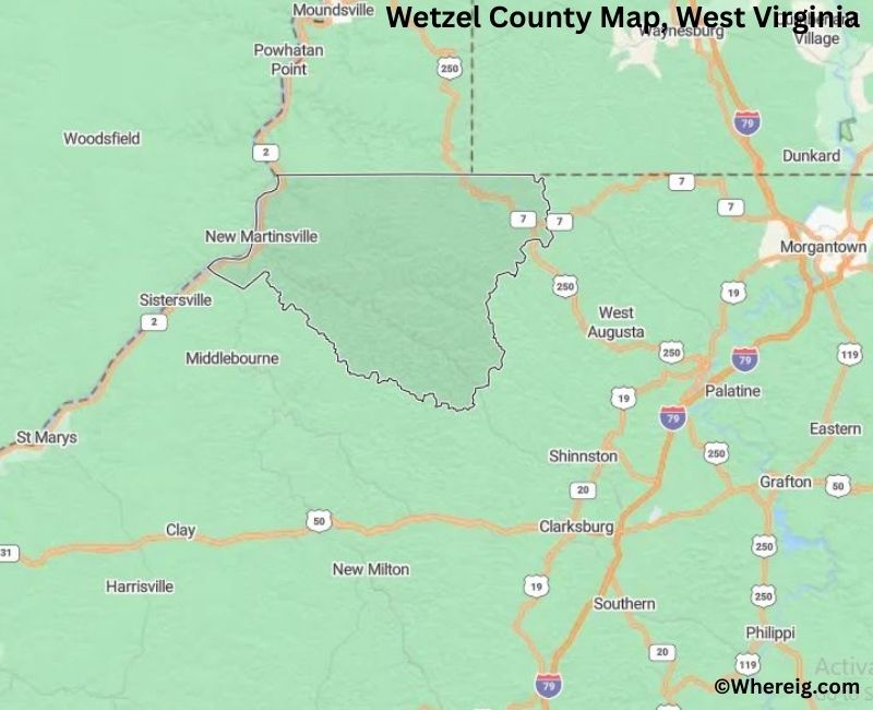 Map of Wetzel County, West Virginia