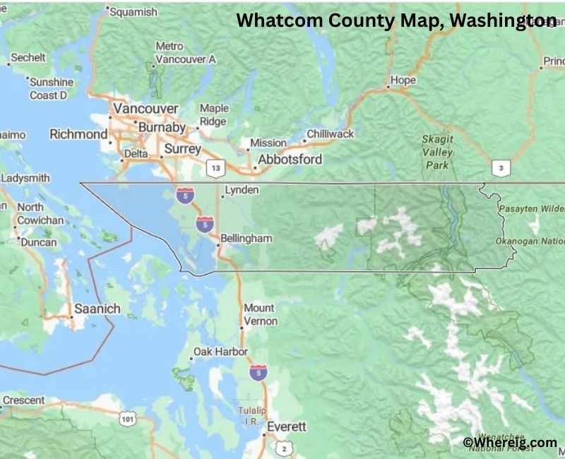 Map of Whatcom County, Washington