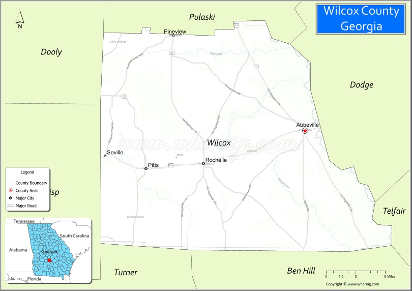 Map of Wilcox County, Georgia
