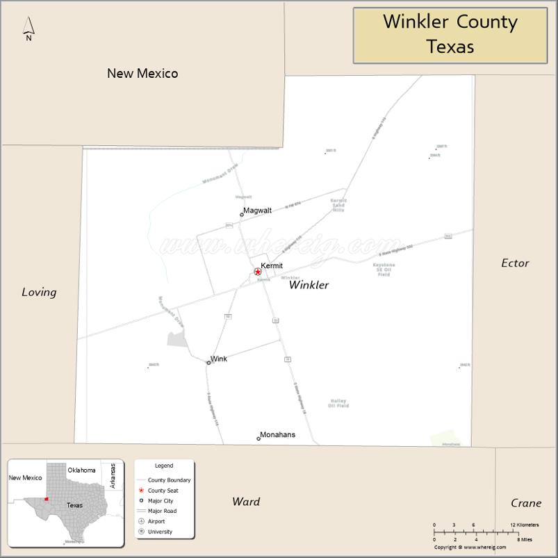 Map of Winkler County, Texas