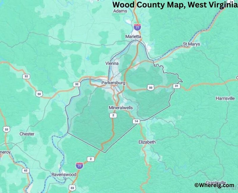 Map of Wood County, West Virginia