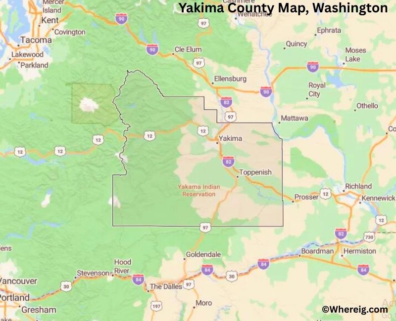 Map of Yakima County, Washington