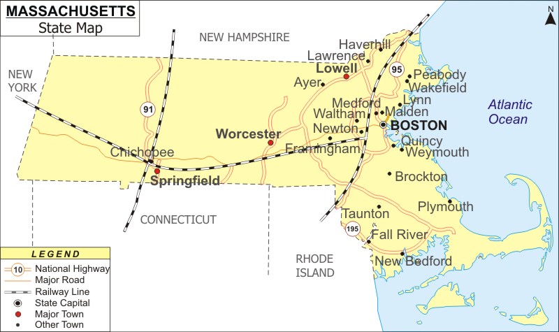 Massachusetts Map Map Of Massachusetts State Usa Highways