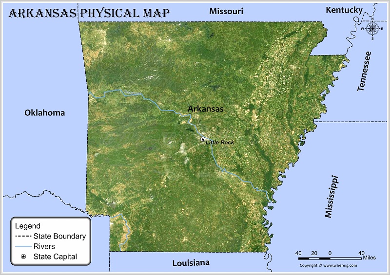 Arkansas Physical Map