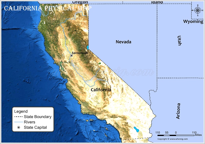 California Physical Map